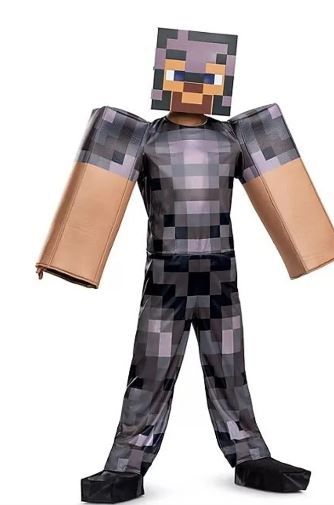 Photo 1 of Boys' Minecraft Steve In Netherite Armor Deluxe Halloween Costume, M (8-10)
