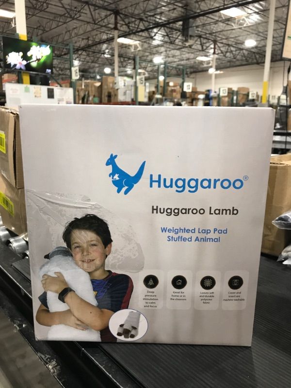 Photo 3 of Huggaroo Weighted Lap Pad Lamb- Sensory Stuffed Animals - 3.6 lb Large 29 x 8 in for Anxiety and Autism Comfort – Stocking Stuffer