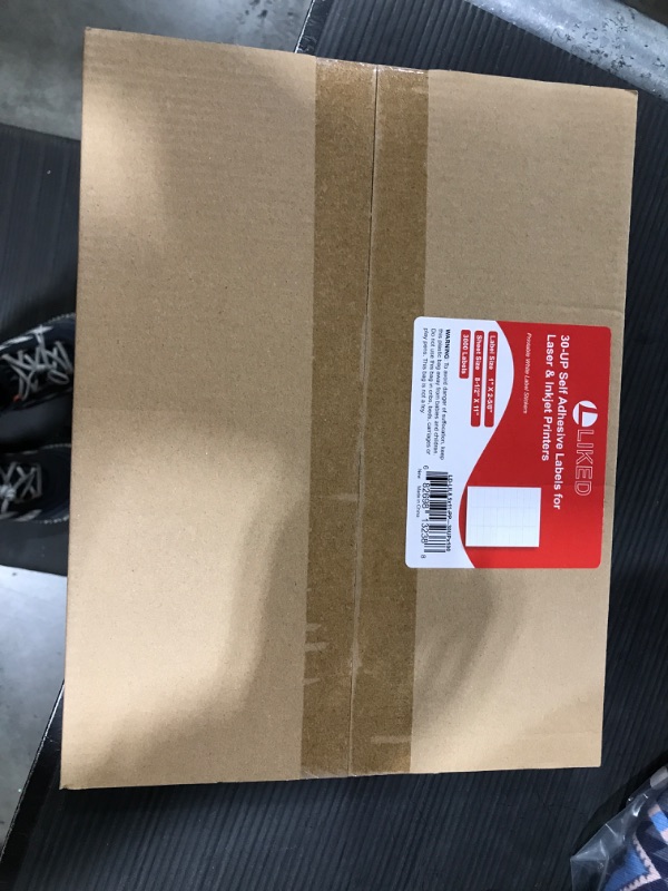 Photo 1 of L LIKED 1" X 2-5/8" Self Adhesive Shipping Labels for Laser & Inkjet Printers, Barcode Mailing SKU Labels 30-up (3000 Labels - 100 Sheets) 1" X 2-5/8"(30-up) 100 Sheet
