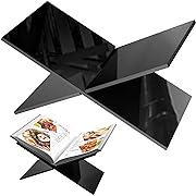 Photo 1 of  Acrylic Book Holder 6.2 x 6.3 x5 inch Book Stand Black Bible Stand Recipe Holder Book Display Stand for Magazines Textbooks Cookbook Newspaper Book Stand