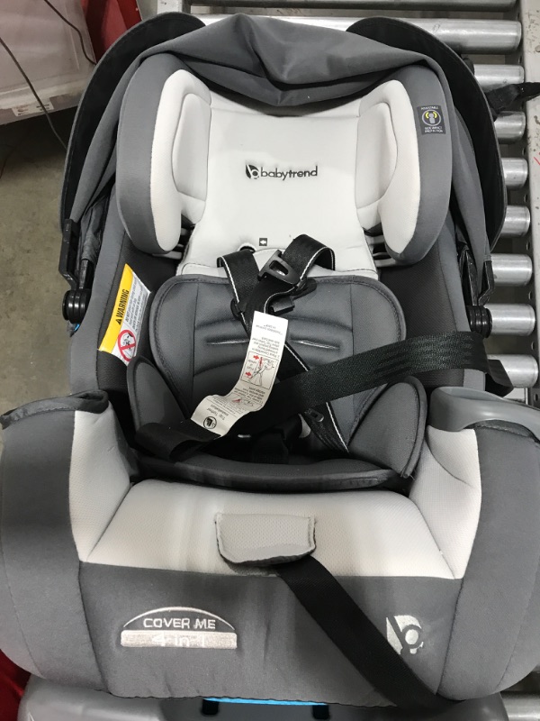 Photo 2 of Baby Trend Cover Me 4-in-1 Infant Toddler Convertible Car Seat with Adjustable/Removable Canopy for Sun Protection & 2 Cup Holders, Stormy Gray