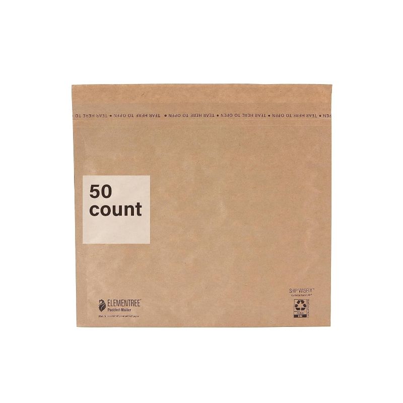 Photo 1 of Elementree Paper Padded Mailing Envelope, Size 2, 11" x 9", 50 Count