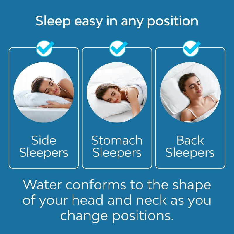 Photo 1 of ediflow Fiber Water Pillow - Adjustable Pillow for Neck Pain Relief, Pillow for Side, Back, and Stomach Sleepers, The Original Inventor of The Water Pillow...