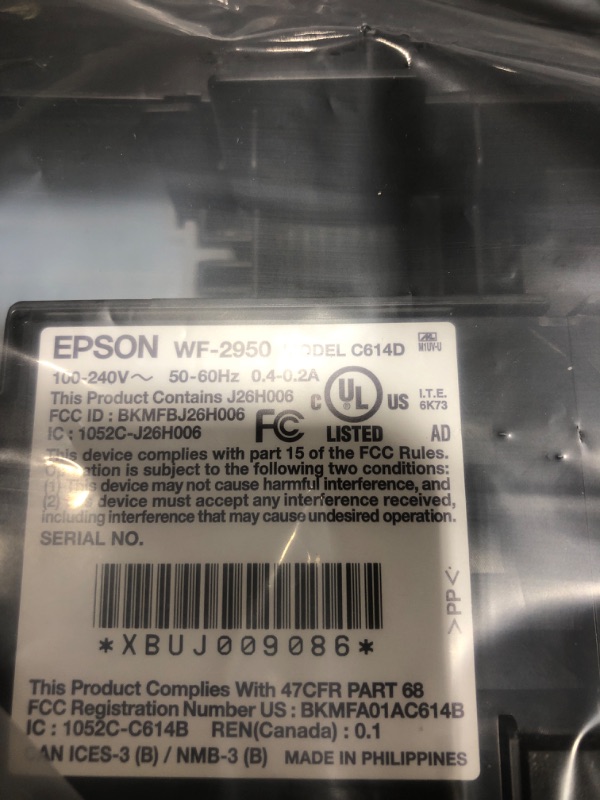 Photo 3 of Epson Workforce WF-2950 Wireless All-in-One Printer with Scan, Copy, Fax, Auto Document Feeder, Automatic 2-Sided Printing and 2.4" Color Display Printer WF-2950