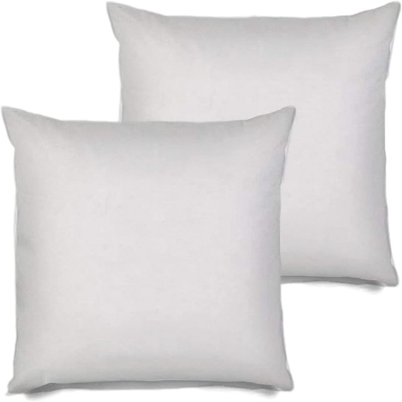 Photo 1 of 2 Pack Pillow Insert Square Form Sham Stuffer Standard White Decorative Throw Pillow for Sofa Bed 