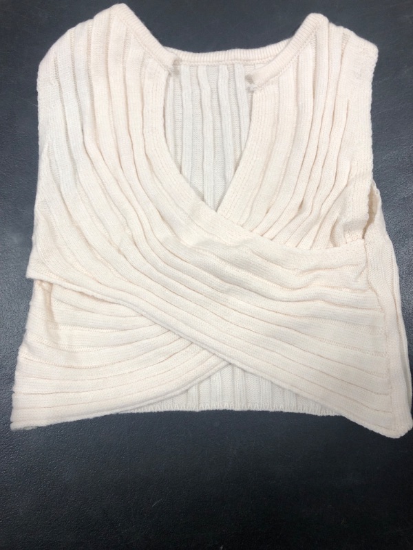 Photo 1 of [Size XS] Women's Sleeveless Crop Top- Cream