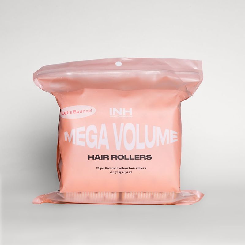 Photo 1 of INH Mega Volume Hair Rollers | Lightweight and Ceramic-Lined to set your style Evenly, Quickly, and with Less Heat | 12 Piece Thermal Velcro Hair Rollers with Styling Clips
