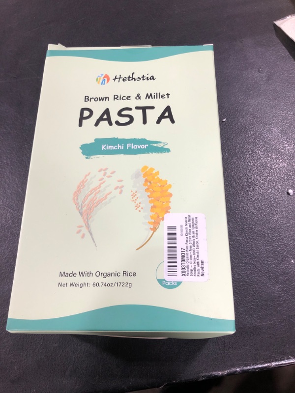 Photo 2 of 
Hethstia Rice Noodles Kimchi Noodle Soup - Gluten-Free Organic Brown Rice and Millet Noodles Non-GMO Whole Grain Spaghetti Pasta with Kimchi Sauce, Kosher (6 Packs)