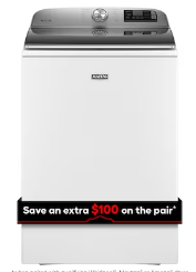 Photo 1 of Maytag Smart Capable 5.2-cu ft High Efficiency Agitator Smart Top-Load Washer (White) ENERGY STAR
