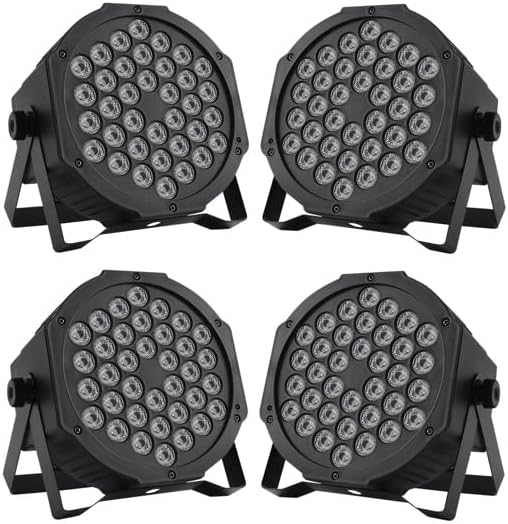 Photo 1 of 36 LED Par Lights RGB Stage Light 7 Modes Uplighting DJ Light Remote Control & DMX Control Sound Activated Wedding Disco Party Music Pub Club (4 Pack)
