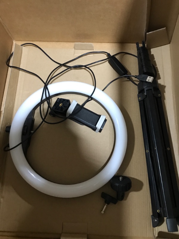 Photo 3 of Aureday 10’’Selfie Ring Light with 62" Adjustable Tripod Stand & Phone Holder for Live Stream/Makeup, Dimmable LED Ringlight for Tiktok/YouTube/Zoom Meeting/Photography 10in