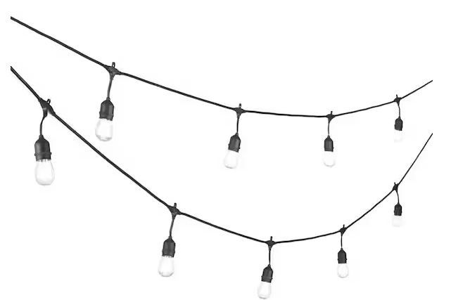 Photo 1 of 24-Light 48 ft. Indoor/Outdoor String Light with S14 Single Filament LED Bulbs

