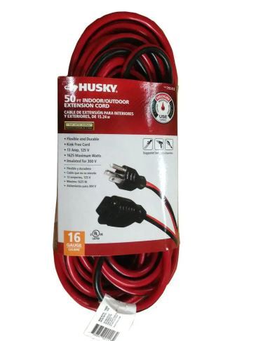 Photo 1 of husky 50 ft. red and black 16/3 medium-duty indoor/outdoor extension cord