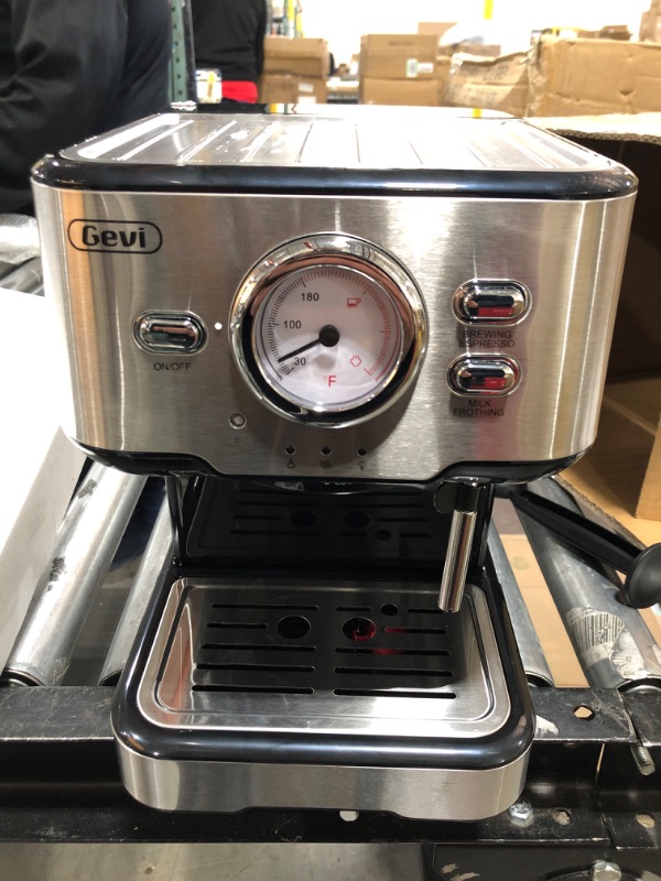 Photo 2 of Gevi Espresso Machine 15 Bar Pump Pressure, Cappuccino Coffee Maker with Milk Foaming Steam Wand for Latte, Mocha, Cappuccino, 1.5L Water Tank, 1100W