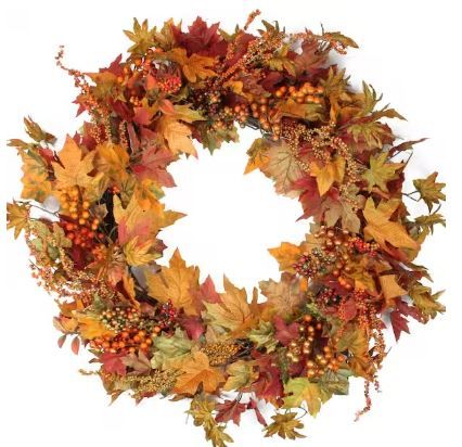Photo 1 of 32 in. Autumn Harvest Artificial Wreath