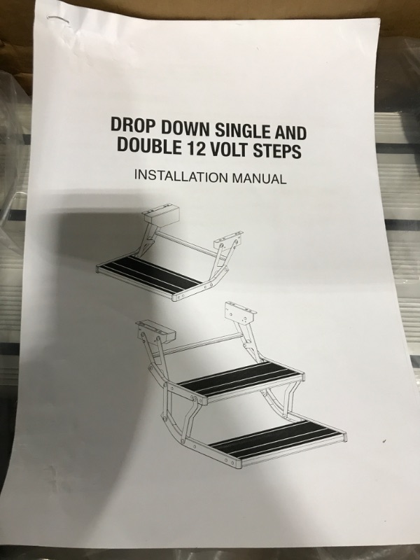 Photo 2 of GarfatolRv RV Steps Adjustable Folding Manual Double Drop Down Steps Camper Collapsible 2-STEP