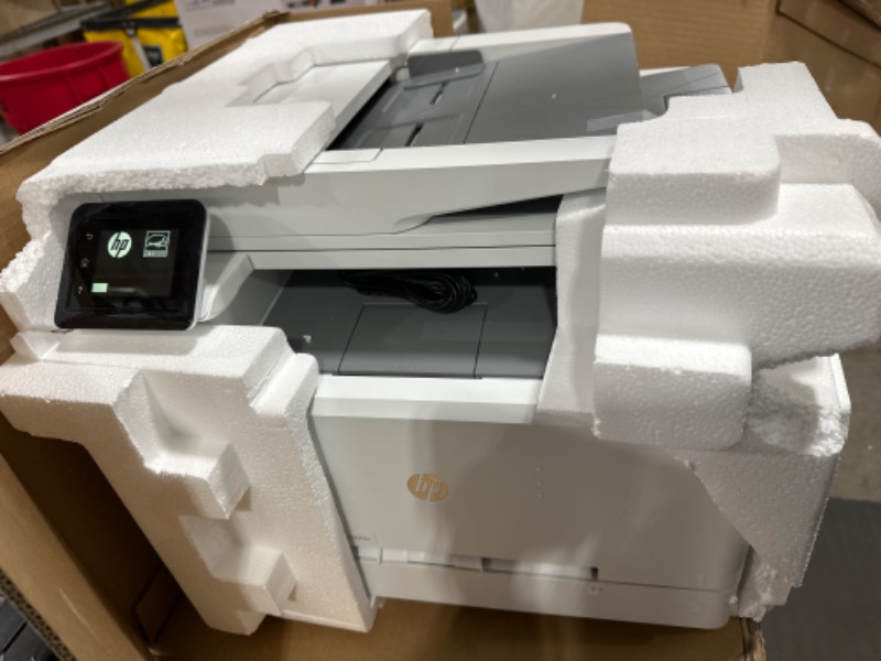 Photo 3 of HP Color LaserJet Pro M283fdw Wireless All-in-One Laser Printer, Remote Mobile Print, Scan & Copy, Duplex Printing, Works with Alexa (7KW75A), White