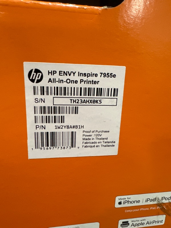 Photo 5 of HP Envy Inspire 7955e Wireless Color All-in-One Printer with Bonus 6 Months Instant Ink with HP+ (1W2Y8A)