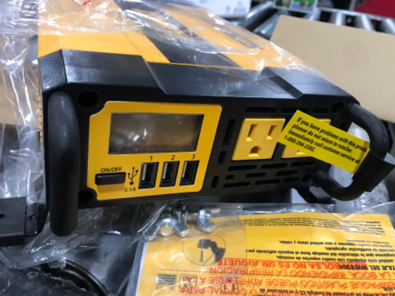 Photo 4 of DEWALT DXAEPI1000 Power Inverter 1000W Car Converter & DXAEPI140 Power Inverter 140W Car Converter: 12V DC to 120V AC Power Outlet with Dual 3.1A USB Ports Car Converter + Car Converter