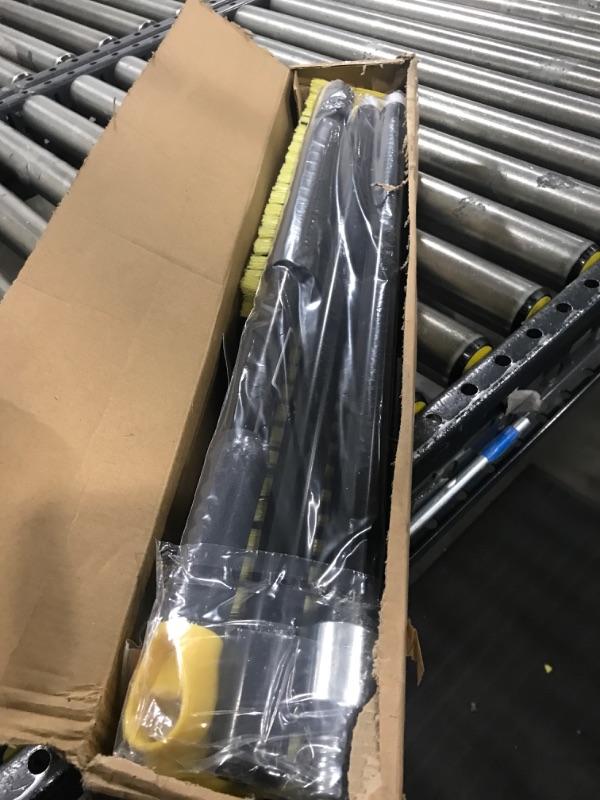 Photo 1 of 24 Inches Push Broom Outdoor Heavy Duty Broom with 63" Long Handle for Deck Driveway Garage Yard Patio Concrete Floor Cleaning Yellow Yellow 24 Inches Heavy Duty