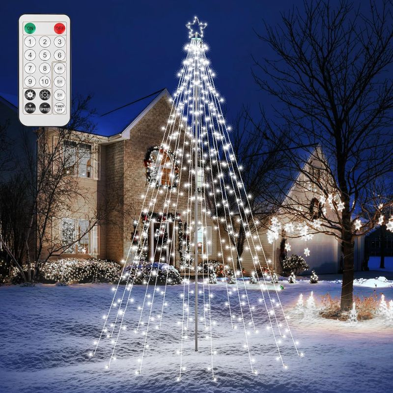 Photo 1 of 
Flacchi Christmas Lights Outdoor with 10ft Pole - 404 LED Star String Lights with Remote 10 Lighting Modes Waterproof for Tree Yard Exterior Wall Housetop...
Color:White