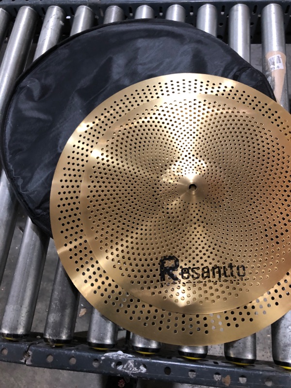 Photo 2 of Resanito Low Volume Cymbal Pack Mute Cymbal Set, 14"hi-hat+16"crash+18"crash+20"ride (5 pieces) with FREE Cymbal Bag, Golden