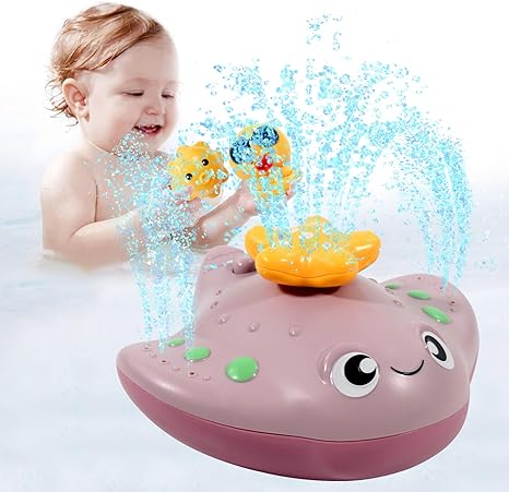 Photo 1 of Bath Toys, Whale Bath Toy Sprinkler, Stingray Automatic Spray Water, Induction Sprinkler Bathtub Baby Toys for Infants Toddlers, Pool Bathroom Baby Toy Boys & Girls Gift 