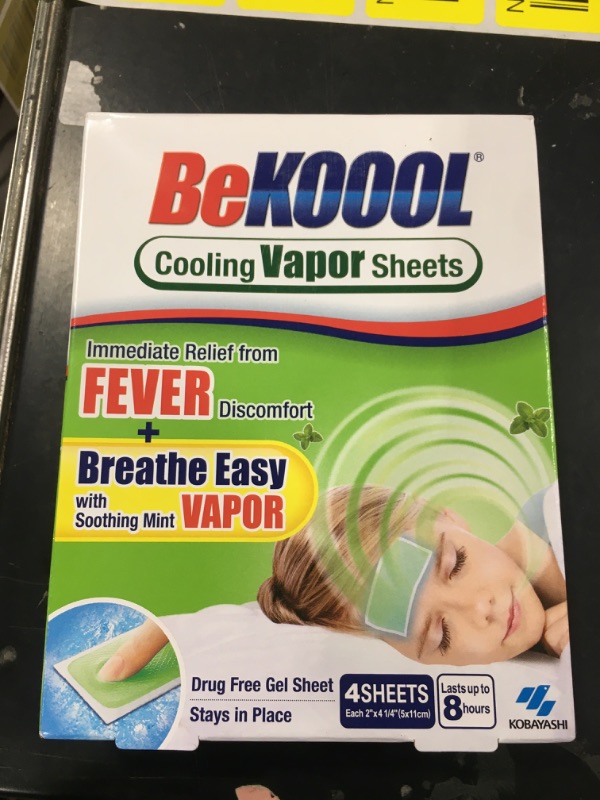 Photo 2 of BeKoool Kids Fever Non-Medicated Cooling Mint Vapor Sheets | 4 Count