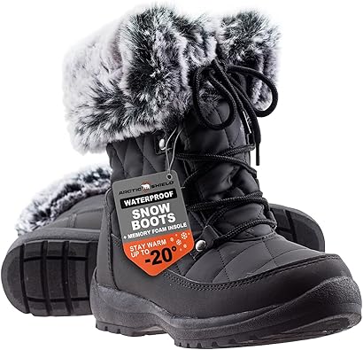 Photo 1 of ArcticShield Anna Fur Lined Womens Winter Boots for Women with Heat Retain Technology - Waterproof Insulated Snow Boots for Women with Memory Foam Insoles 