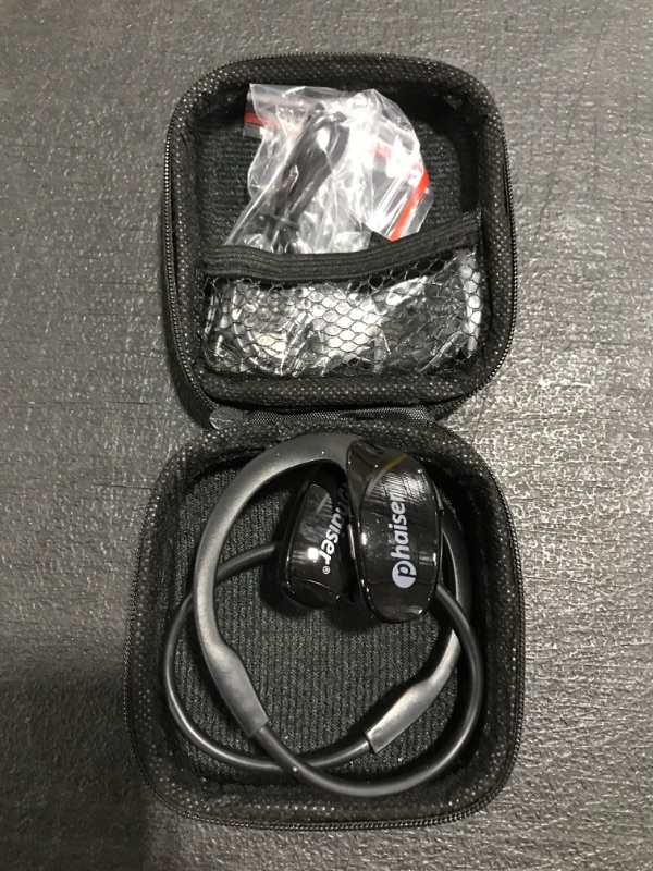 Photo 2 of phaiser FlexCore Gen-5 Bluetooth Headphones, Wireless Earbuds Stereo Earphones for Running with Mic, Sweatproof, Blackout