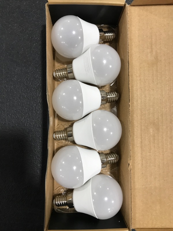 Photo 2 of A15 Ceiling Fan Light Bulbs, E12 Base, 6Watt (60-Watt Replacement), Soft White 2700K, Non-Dimmable, Sailstar Candelabra Base LED Light Bulb, 6 Pack Soft White 2700K 6 Count (Pack of 1). 