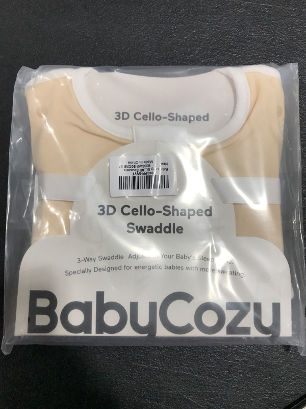 Photo 2 of Babycozy Baby Swaddle 100% Cotton, Super Soft Breathable Baby Sleep Sack, Swaddle Sack for 3-Ways Sleep Positions, Widened Hem Newborn Swaddle, Swaddle Up 2-Ways Zipper, Beige S, Use for All Seasons Beige Small