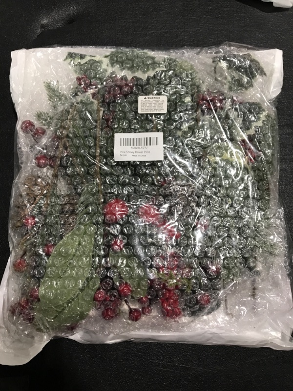 Photo 2 of 16 Pack Artificial Christmas Picks Assorted Red Berry Picks Stems Faux Pine Picks Spray with Pinecones Apples Holly Leaves for Christmas Floral Arrangement Wreath Winter Holiday Season Décor