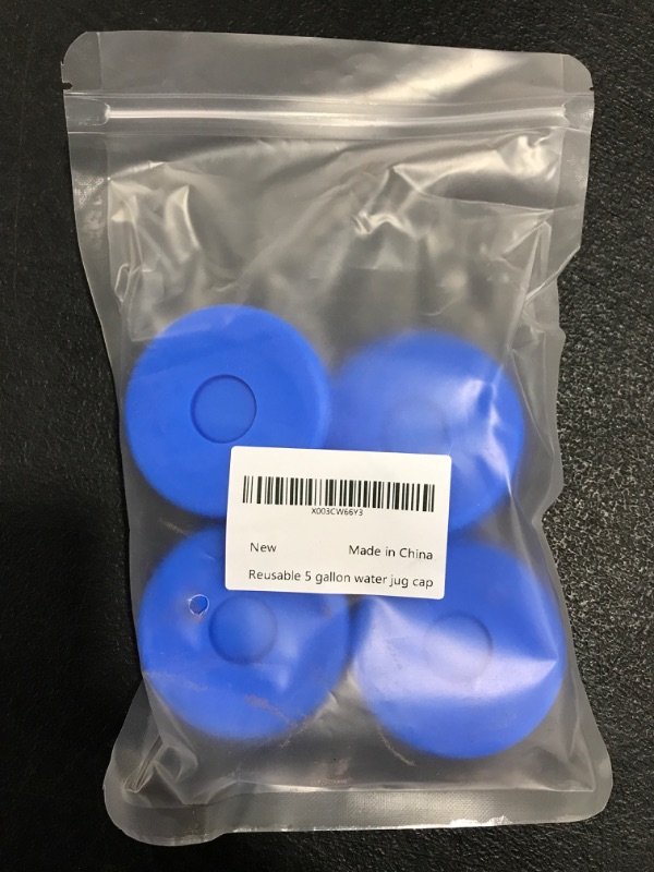 Photo 1 of 4 Pack 5 Gallon Caps for Water Jugs, Reusable 5 Gal Water Jug Cap, Replacement Leak Proof Water Bottle Lids Fit 55mm Bottles for Water Dispenser, Non Spill Refilling Five Gallons Lid Anti-Splash