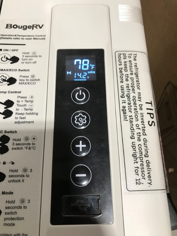 Photo 1 of BougeRV 12 Volt Refrigerator 12V Car Fridge 23 Quart Portable Freezer Compressor Cooler 12/24V DC 110~240 Volt AC for Truck Van RV Camper SUV Boat Travel Camping Road Trips Tailgating -7?~50?