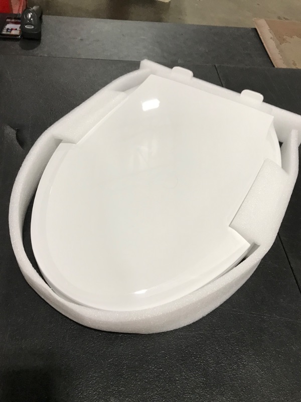 Photo 2 of YASFEL Toilet Seat with Toddler Toilet Seat Built in, Potty Training Toilet Seat for Toddlers, Kids & Adults White Plastic Toilet Seats Elongated Slow Close with Magnets(White, 18.5”) 18.5" Elongated Snow White