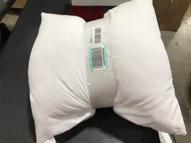Photo 1 of 2 PACK THROW PILLOW INSERTS. WHITE. 20 x 20. PRIOR USE. 