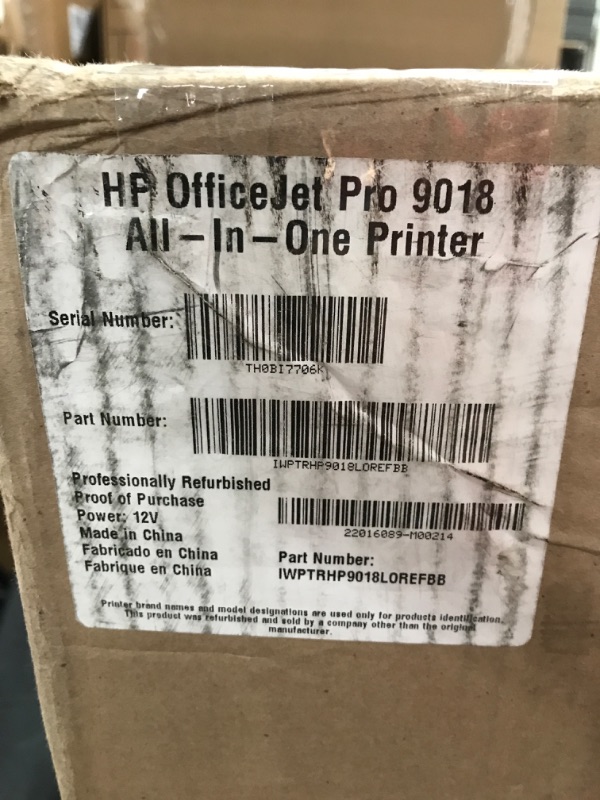 Photo 8 of HP OFFICE JET PRO 9018 ALL-IN-ONE PRINTER. RENEWED. OPEN BOX. 