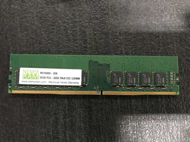 Photo 2 of 64GB 2x32GB DDR4-3200 PC4-25600 2Rx8 ECC Unbuffered Server Memory by NEMIX RAM
