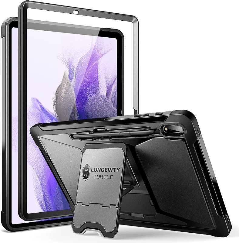 Photo 1 of Ztotop Case for Samsung Galaxy Tab S8 Plus / S7 FE / S7 Plus 12.4 inch, Full Protective Cover for Galaxy Tab S7 FE 5G 2021 with S Pen Holder + Built-in Screen Protector + Dual Layer Shockproof, Black
