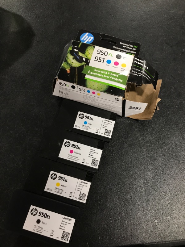 Photo 2 of HP 950XL/951 Black High Yield and Cyan/Magenta/Yellow Standard Yield Ink Cartridge, 4/Pack (C2P01FN#140)