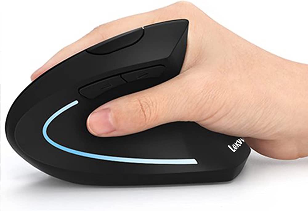 Photo 1 of Ergonomic Mouse, LEKVEY Vertical Wireless Mouse - Rechargeable 2.4GHz Optical Vertical Mice : 3 Adjustable DPI 800/1200/1600 Levels 6 Buttons, for Laptop, PC, Computer, Desktop, Notebook etc, Black