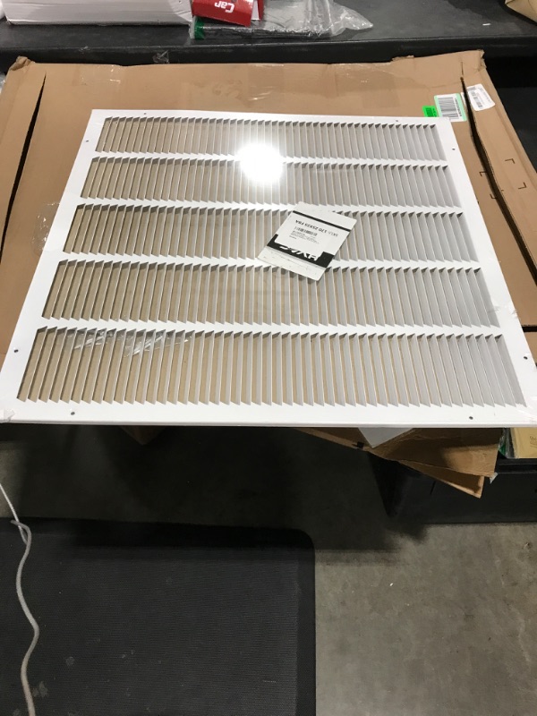 Photo 3 of 25"w X 25"h Steel Return Air Grilles - Sidewall and Ceiling - HVAC Duct Cover - White [Outer Dimensions: 26.75"w X 26.75"h] 25 X 25 White