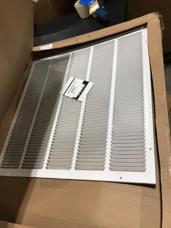 Photo 2 of 25"w X 25"h Steel Return Air Grilles - Sidewall and Ceiling - HVAC Duct Cover - White [Outer Dimensions: 26.75"w X 26.75"h] 25 X 25 White