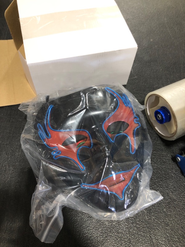 Photo 1 of 4 Pack Scary Halloween Mask Light up LED Skull Mask Glowing Masks with 3 Light Modes for Halloween Carnival Ghost Style