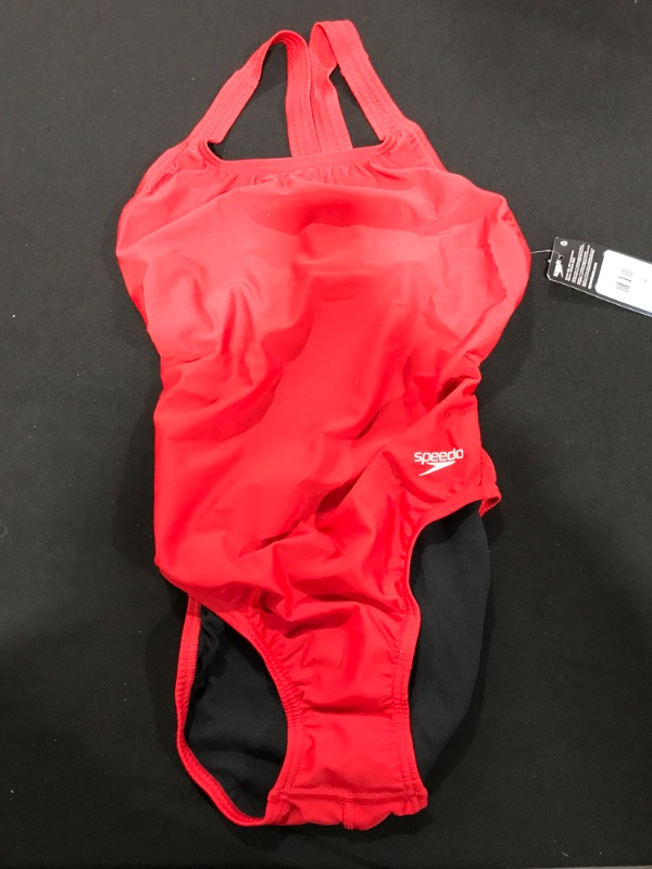 Photo 2 of [Size 10] Speedo Women's Swimsuit One Piece Prolt Super Pro Solid Adult Speedo Red 36