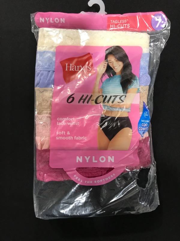 Photo 2 of [Size 7] Hanes Women S Nylon Hi-cut Panties - 6 Pack
