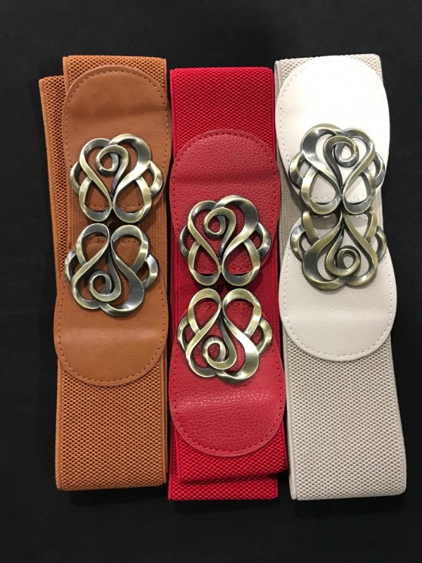 Photo 1 of 3 Womens Belts- Tan, Red, White