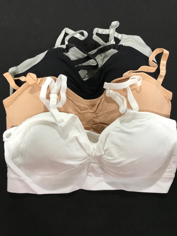 Photo 1 of [Size S/M] 4 Pack of Women's' Padded Bras- White, Grey, Black and Nude