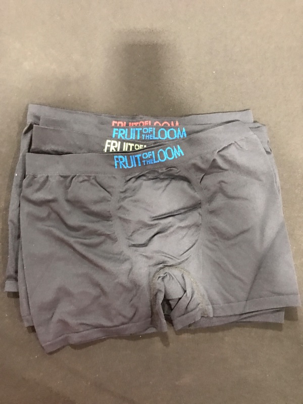 Photo 1 of [Size X-Large] Fruit of the Loom Boys' Seamless Comfort Boxer Brief Underwear - Black (4 Pack)